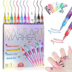 Mrryiio 12-color nail art pens set with gift-ready packaging for gifting
