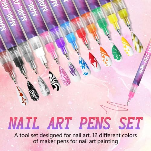 Mrryiio nail art pens close-up shows 0.5 mm tip for precise lines