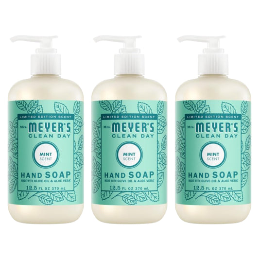 Mrs. Meyer’s Apple Cider hand soap bottle with crisp aroma for refreshed hands