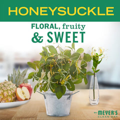 Mrs. Meyer's bottle on a sink highlights eco-friendly refills for busy households.