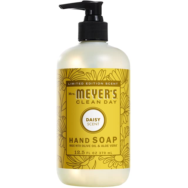 Daisy hand soap bottle with pump for quick, gentle handwashing