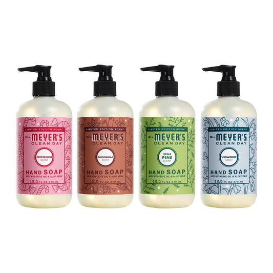 Mrs. Meyer's Clean Day Gingerbread hand soap bottle with warm spice scent.