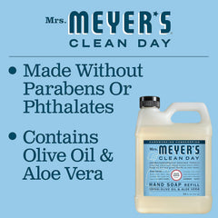 Hand soap lather from Mrs. Meyer's Clean Day showing rich foam and olive oil care