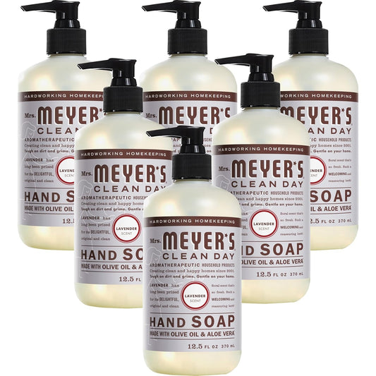 Mrs. Meyer’s Clean Day Lavender hand soap bottle showcasing lavender scent and formula