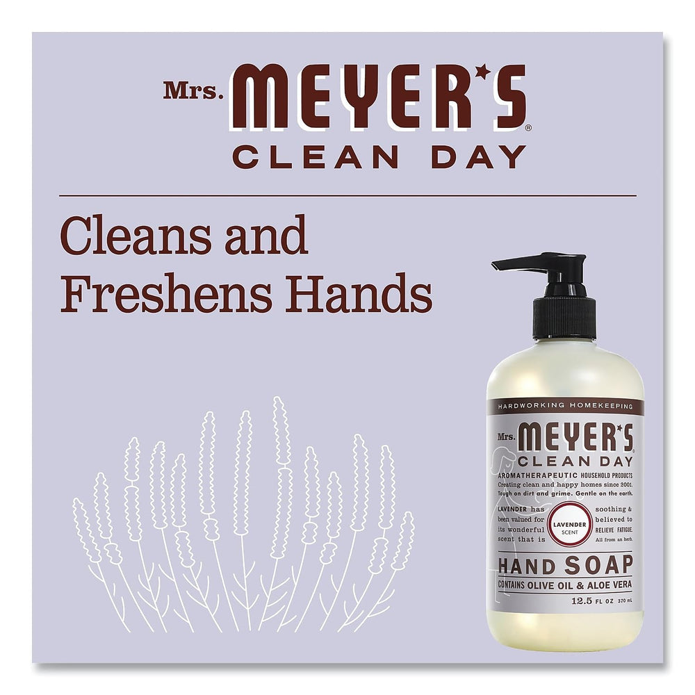 Six-pack of Mrs. Meyer’s Clean Day Lavender hand soap for home use