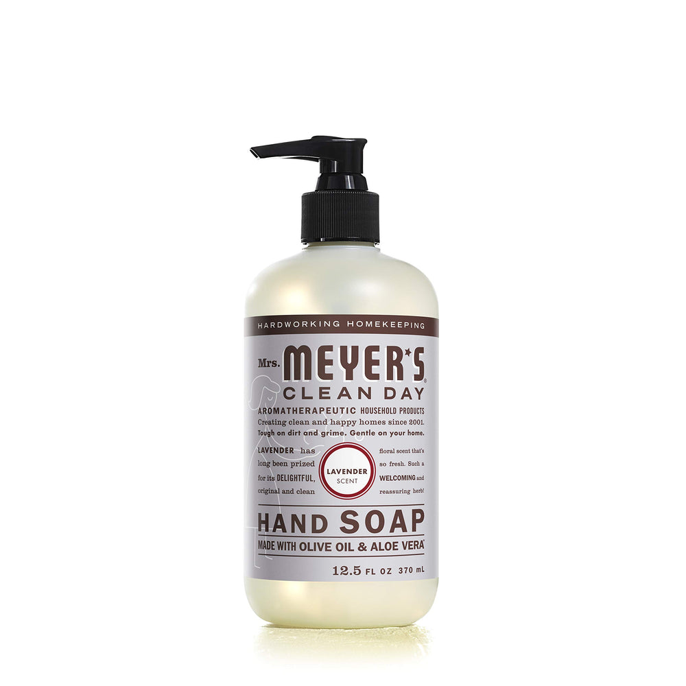 Mrs Meyer's Clean Day Lavender Hand Soap label details emphasize natural ingredients