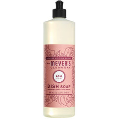 Dish soap lather on sponge with Mrs. Meyer's Rose