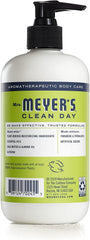 Details of shea butter and almond oil in Mrs. Meyer's hand lotion