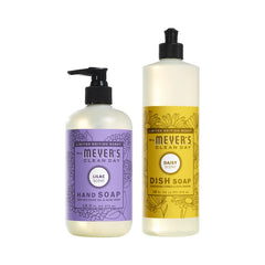 Mrs. Meyer’s Lilac hand soap bottle with garden scent for gentle cleansing.
