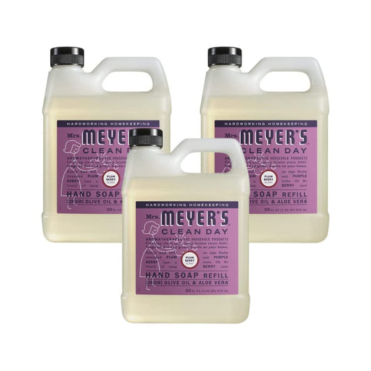 Mrs. Meyer's Plum Berry hand soap refill bottle for quick replenishment