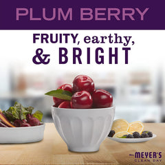 Plum Berry scented hand soap on counter ready to refill