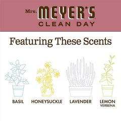 Mrs. Meyer's Rosemary hand soap on a bathroom counter evokes fresh garden vibes.