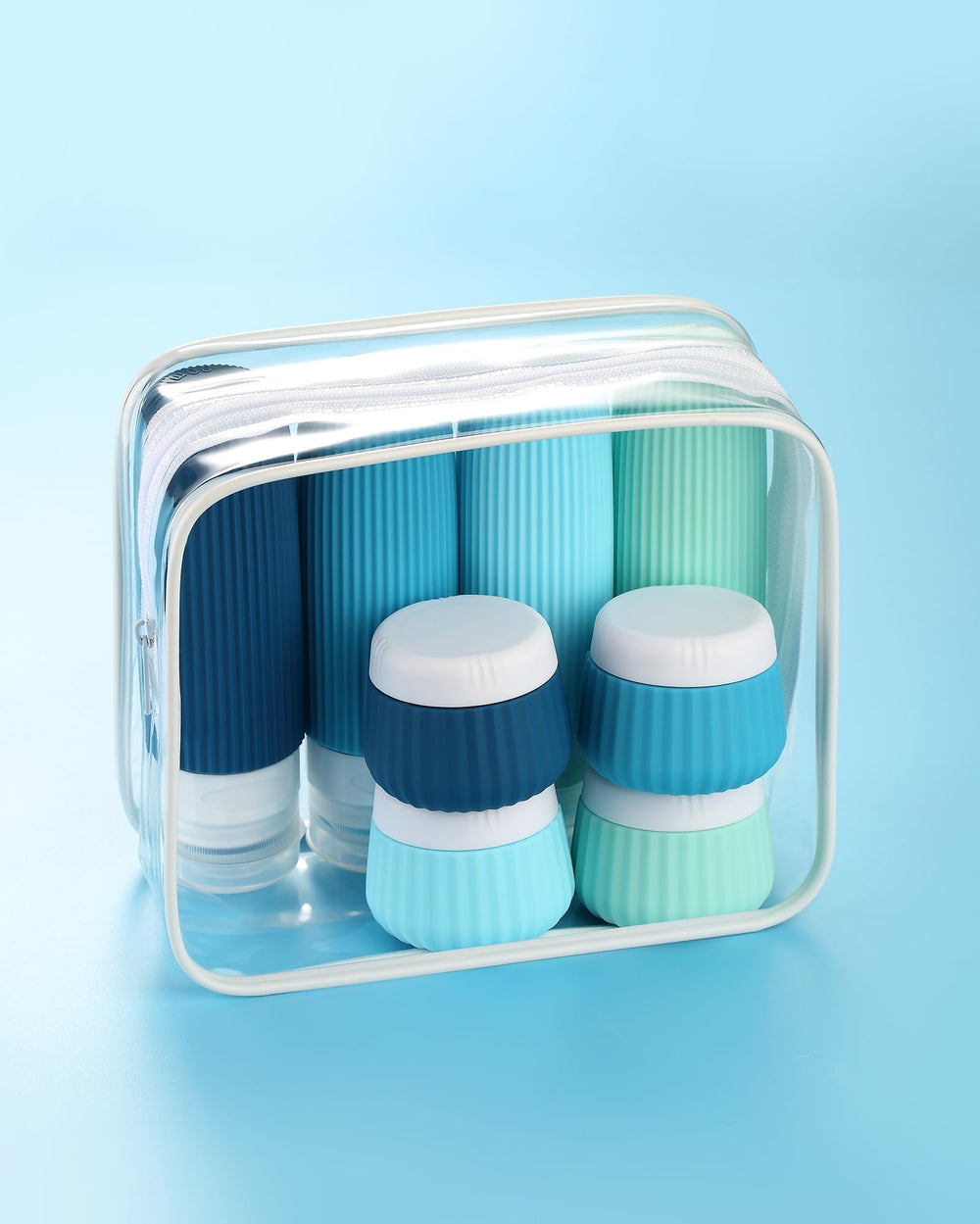 Mrsdry wide-opening containers simplify filling shampoo and lotion.