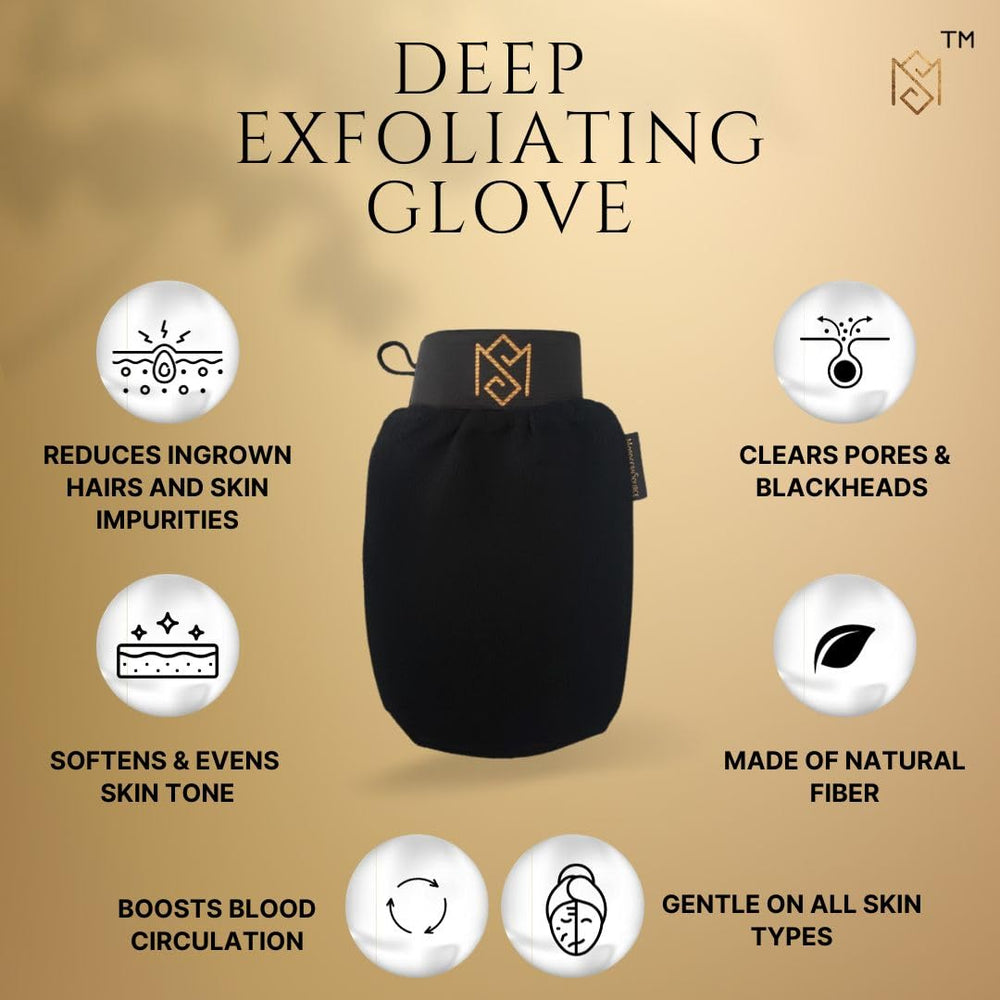 MS Exfoliating Glove supports improved skin texture and prep for tanning