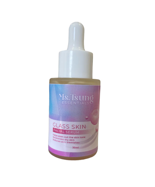 Ms. Tsung Essentials Glass Skin Serum bottle front view for radiant hydration.