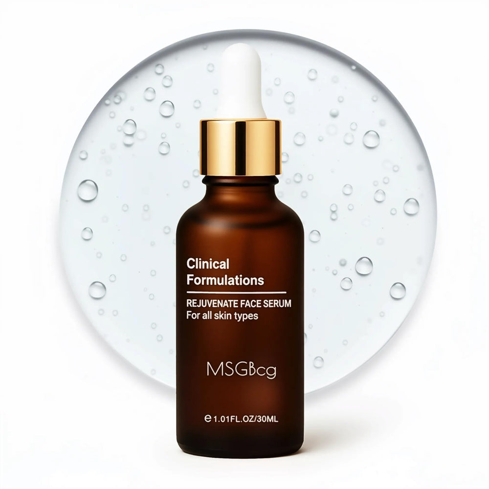 MSGBcg Ageless Rejuvenate serum bottle close-up showing premium packaging for daily care.