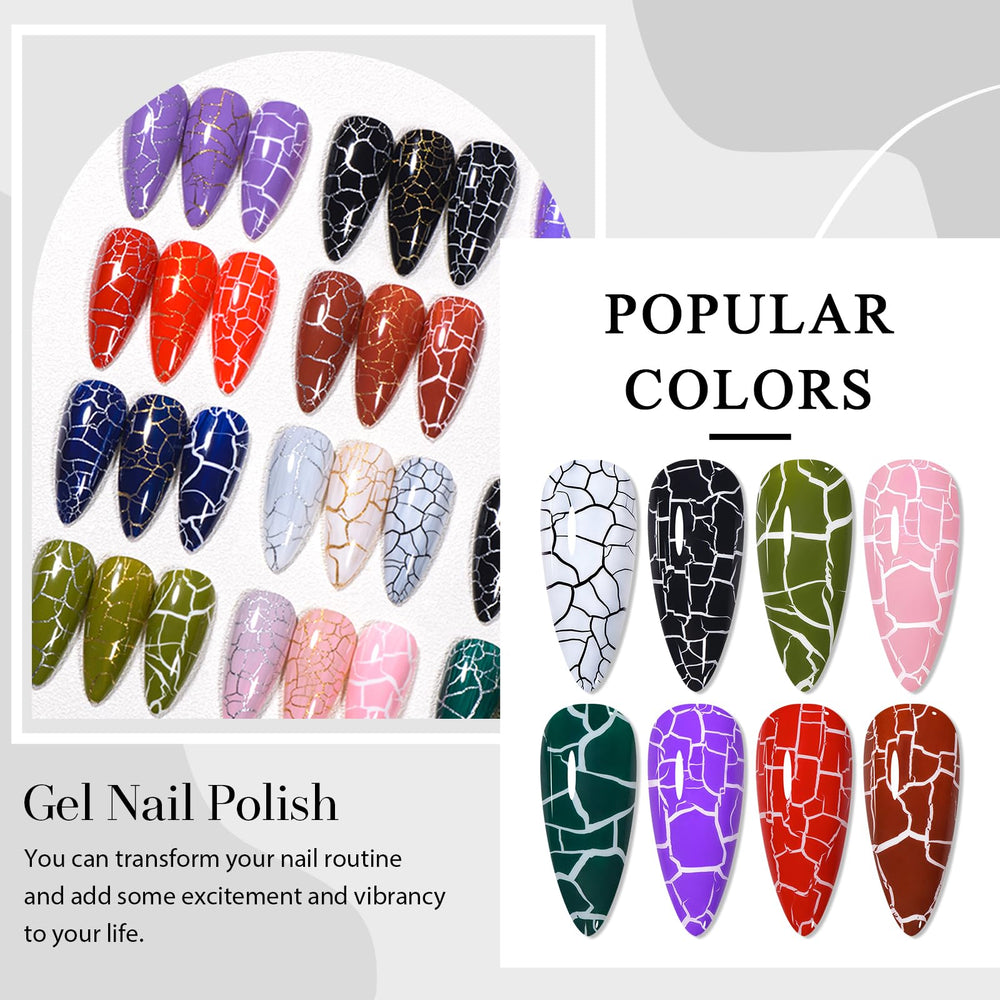 MSRUIOO crackle color 5 nail polish for creative nails at home