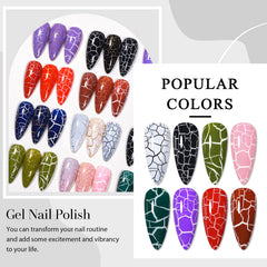 MSRUIOO crackle color 5 nail polish for creative nails at home