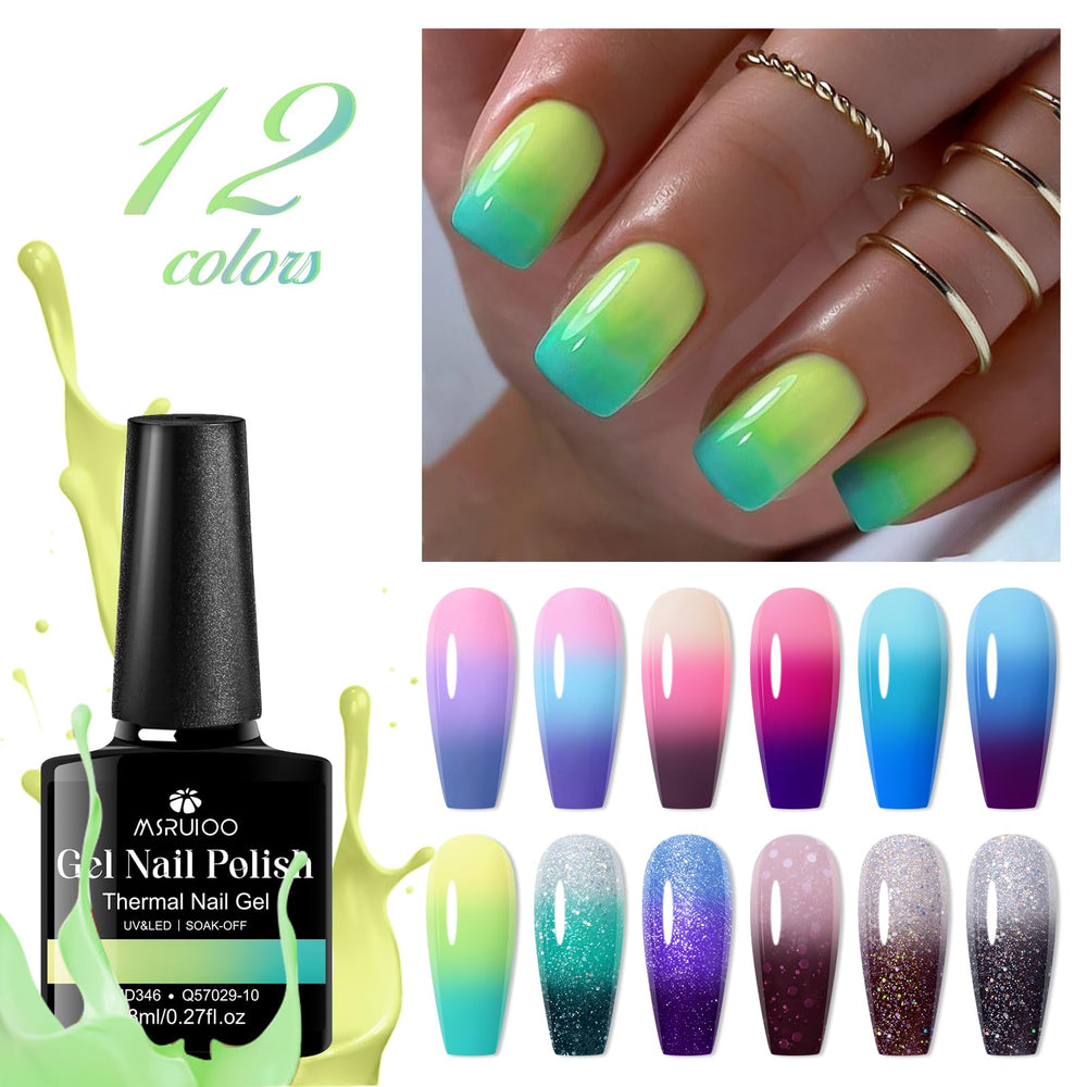 MSRUIOO temperature-shift nail polish applies easily and changes color with heat