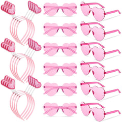 MTLEE Valentines heart headband pink for chic party styling and all-day comfort.