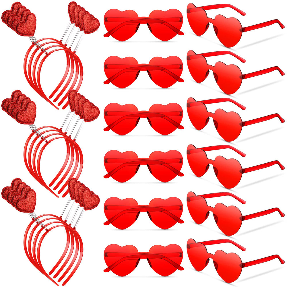 MTLEE valentines heart headband in red, adjustable for comfortable all-day wear