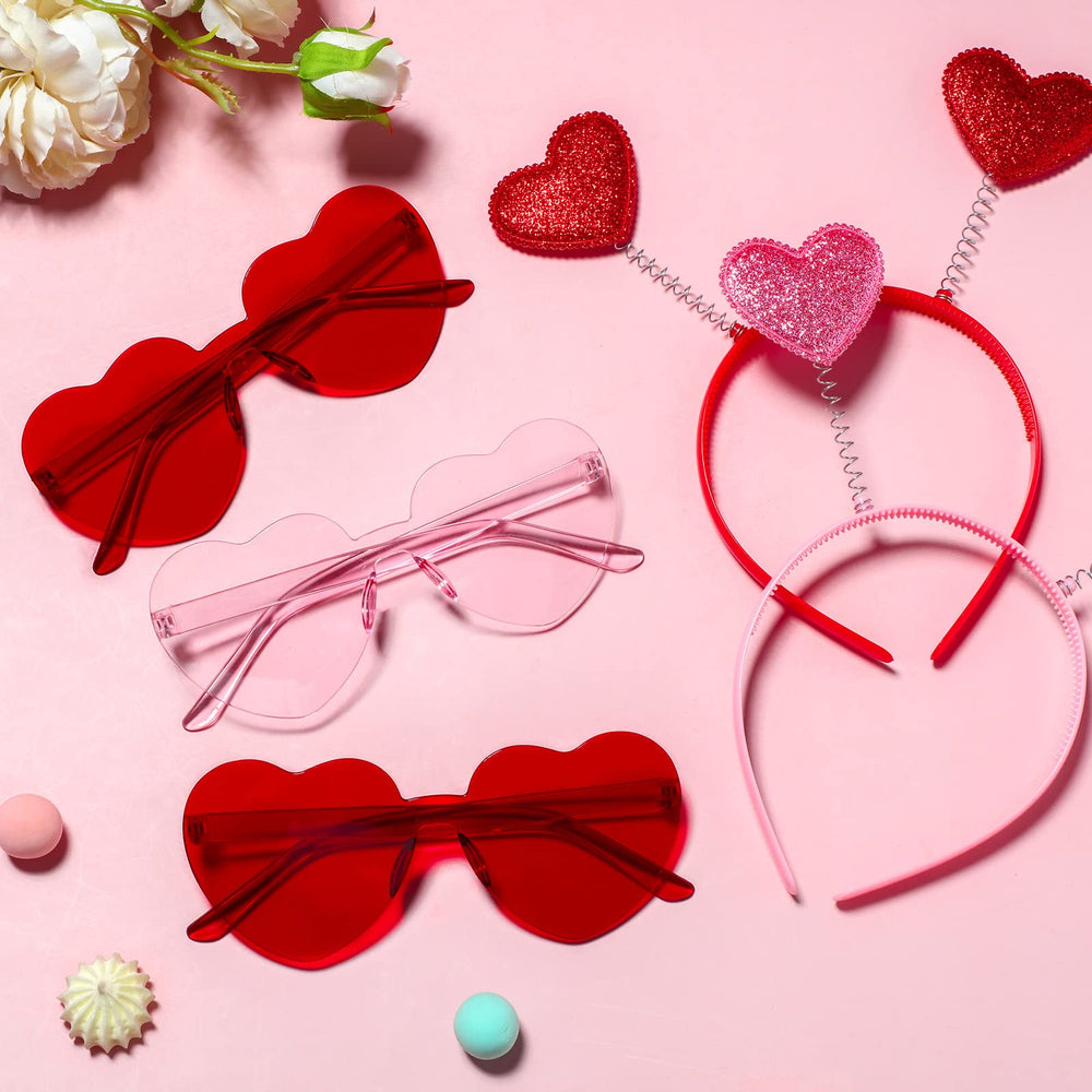 MTLEE valentines sunglasses closeup in red highlighting lightweight plastic