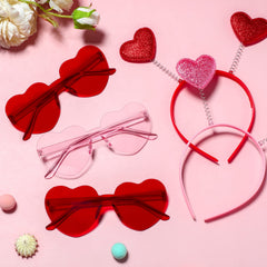 MTLEE valentines sunglasses closeup in red highlighting lightweight plastic