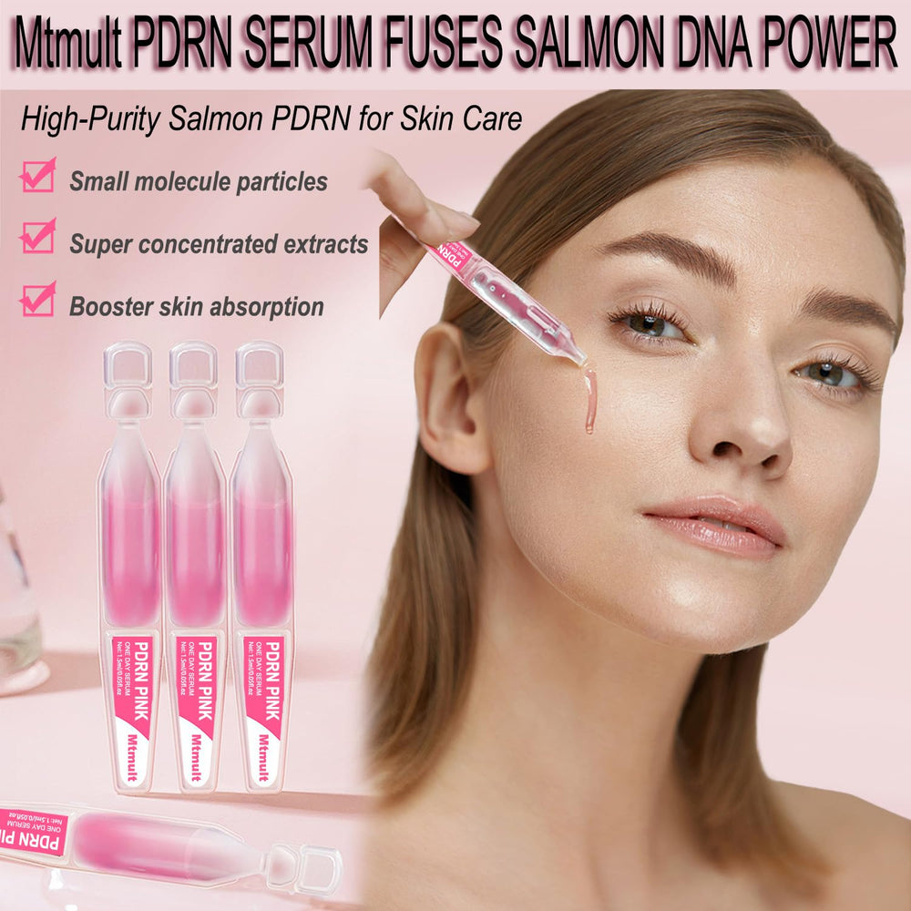 Mtmult Salmon DNA Serum on a tidy vanity as part of daily routine.