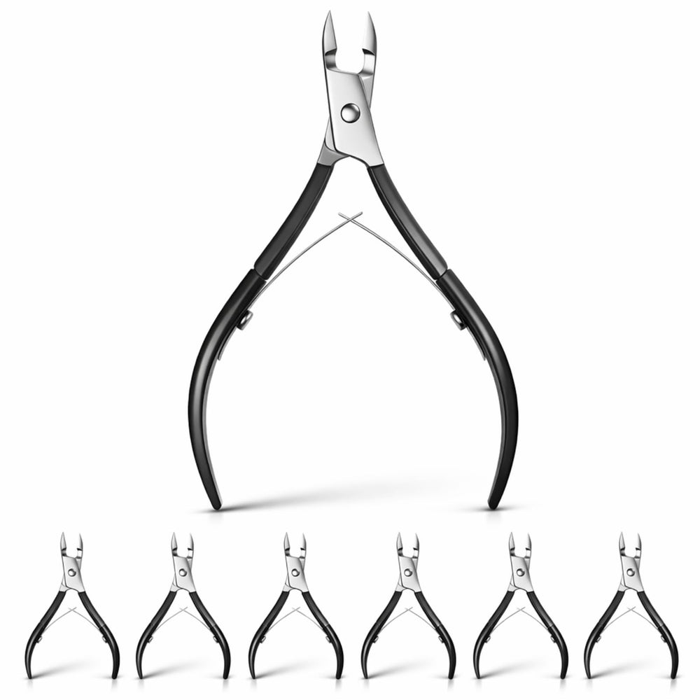 Mudder cuticle nippers with pointed blades for precise trimming.