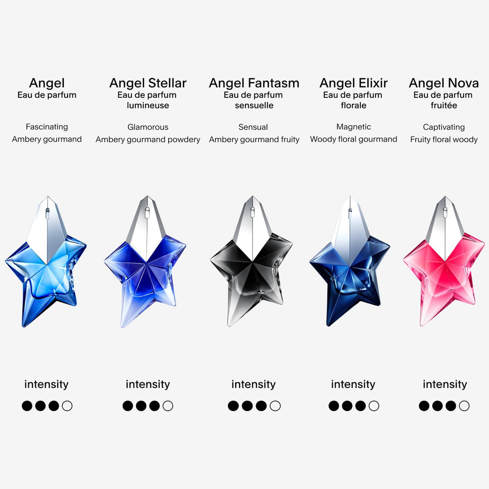 Mugler Angel Stellar woody base note adds lasting depth and sophistication.