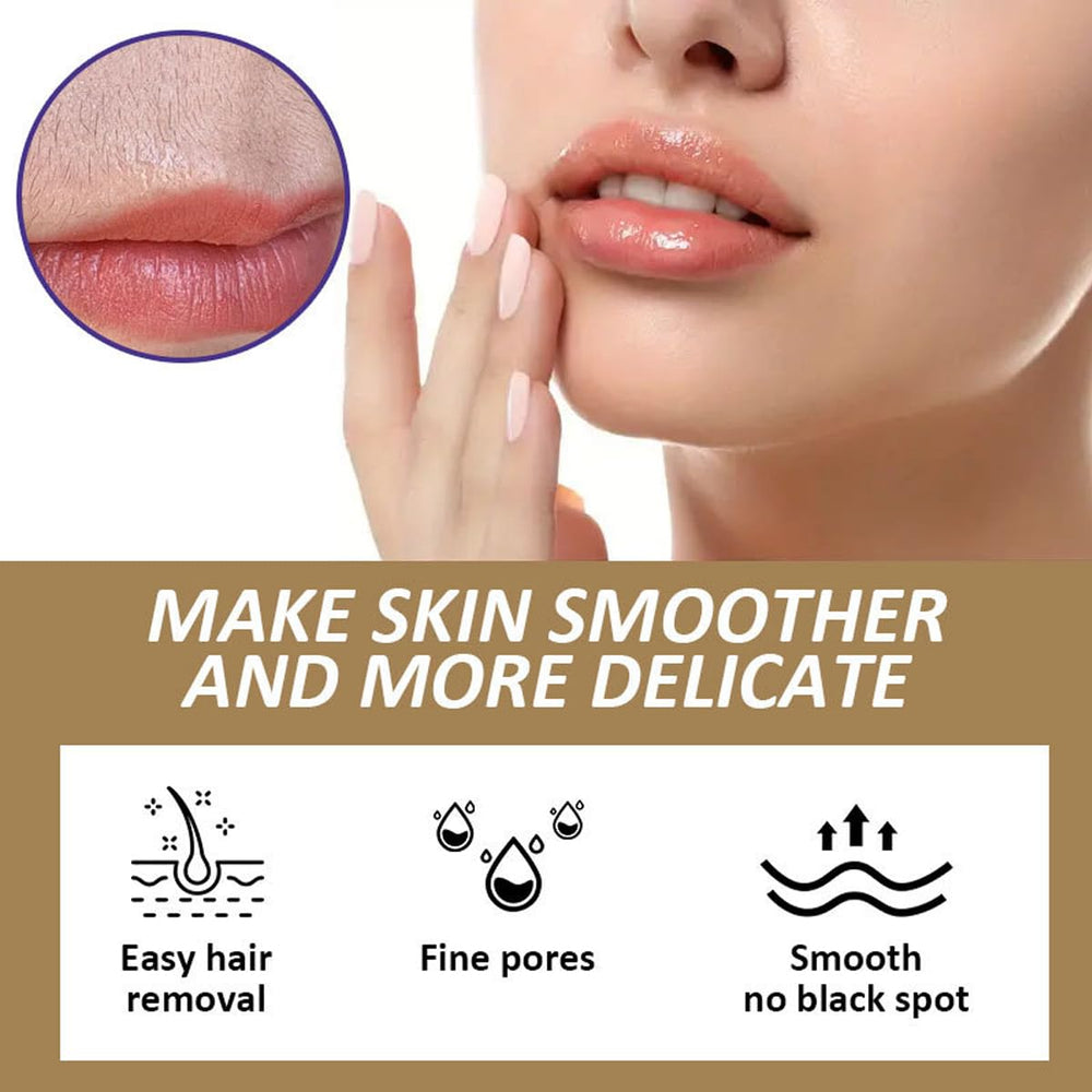 MULPG chin application highlighting quick, smooth results with coconut oil.