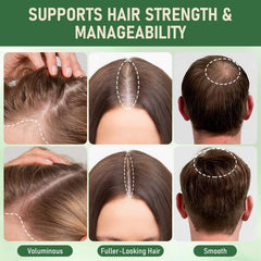 Muoyid rosemary hydrolyzed keratin shampoo pack on display promotes daily use for healthier roots