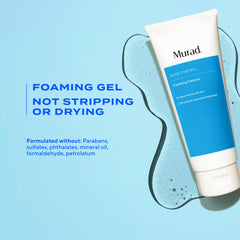 Morning routine with Murad Acne Control Clarifying Cleanser on sink