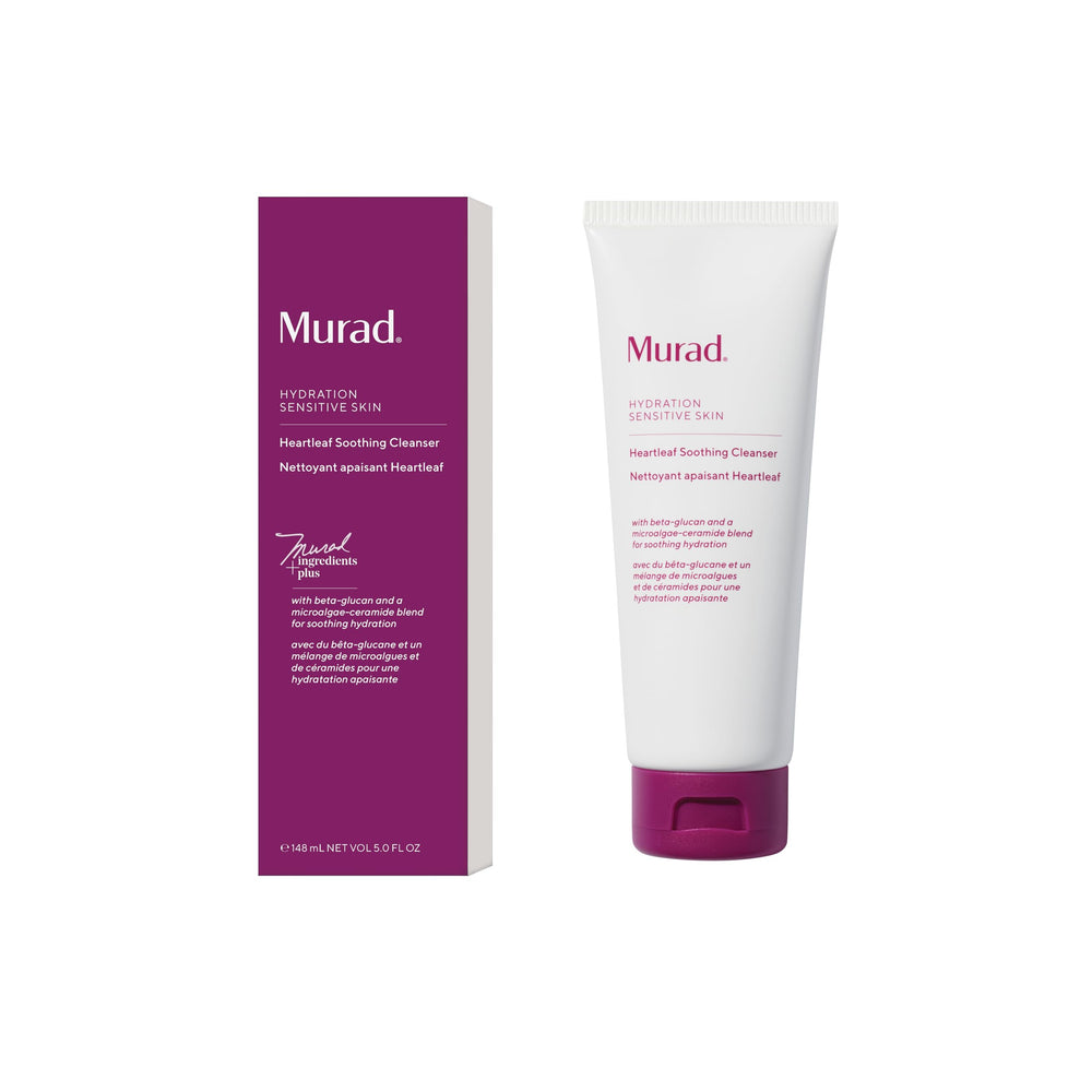 Murad Heartleaf Soothing Cleanser bottle for gentle cleansing on sensitive skin.