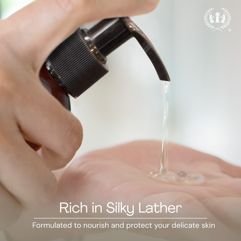 Muse Apothecary Hand Ritual foamy-lather close-up reveals rich cleansing and moisturizing action.