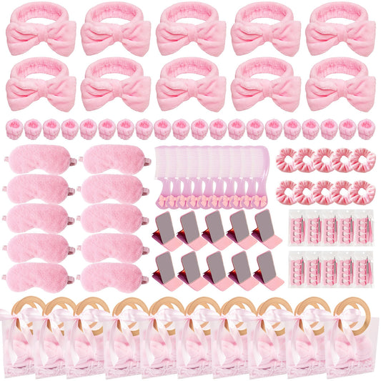 MXQHXZSX pink spa sleepover headbands offer soft plush comfort for pampering sessions