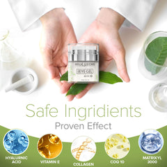My Alle Care Eye Gel displayed for overnight use and hydration support