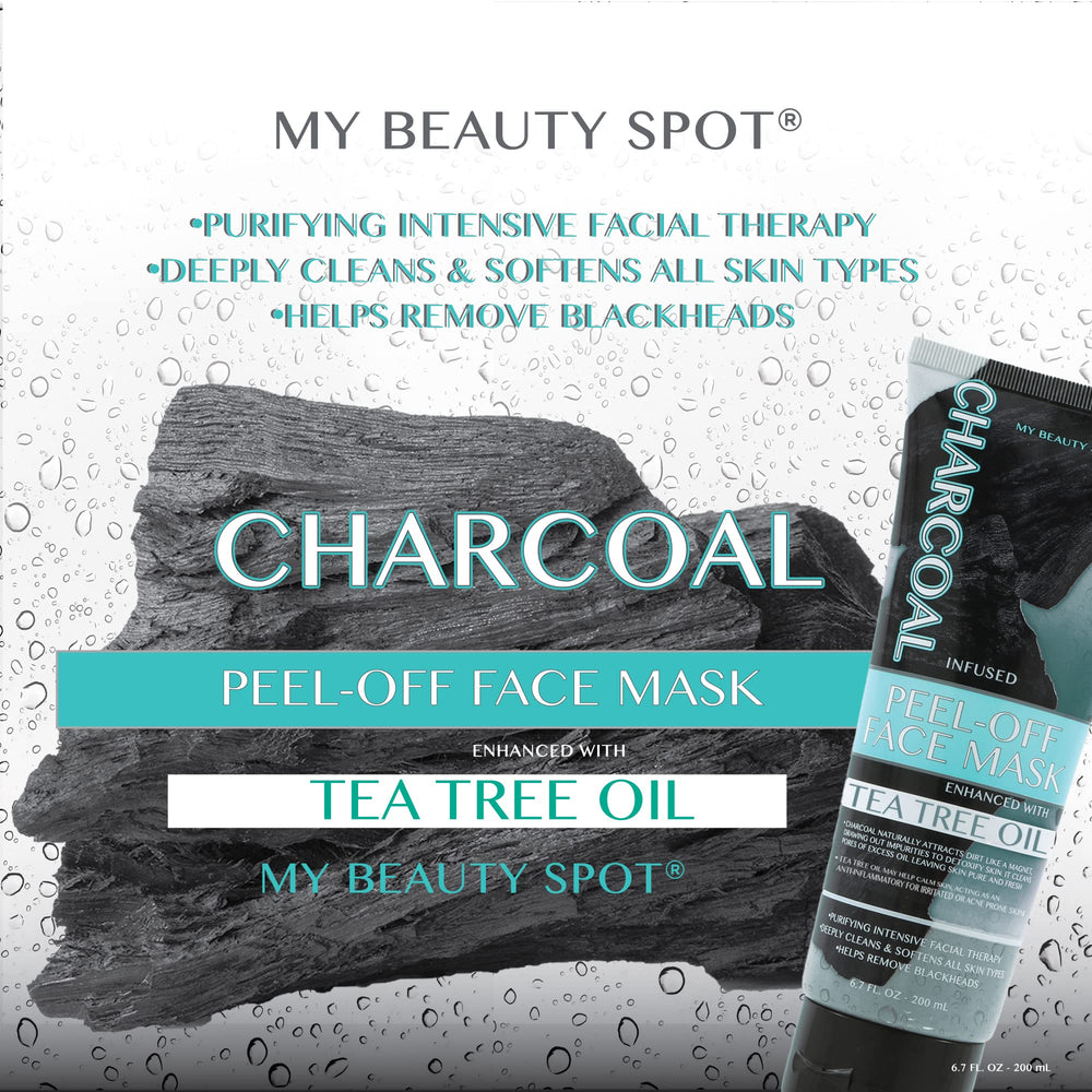 Application of My Beauty Spot Charcoal Mask on the forehead and nose.