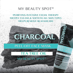 Application of My Beauty Spot Charcoal Mask on the forehead and nose.