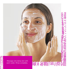 Foaming texture on hand demonstrates gentle daily cleansing with Retinal Cleanser.