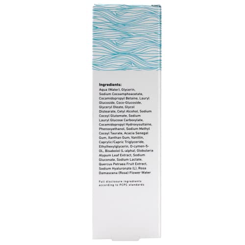 MyCHELLE cleanser closeup shows airy foam for a light, refreshing cleanse.