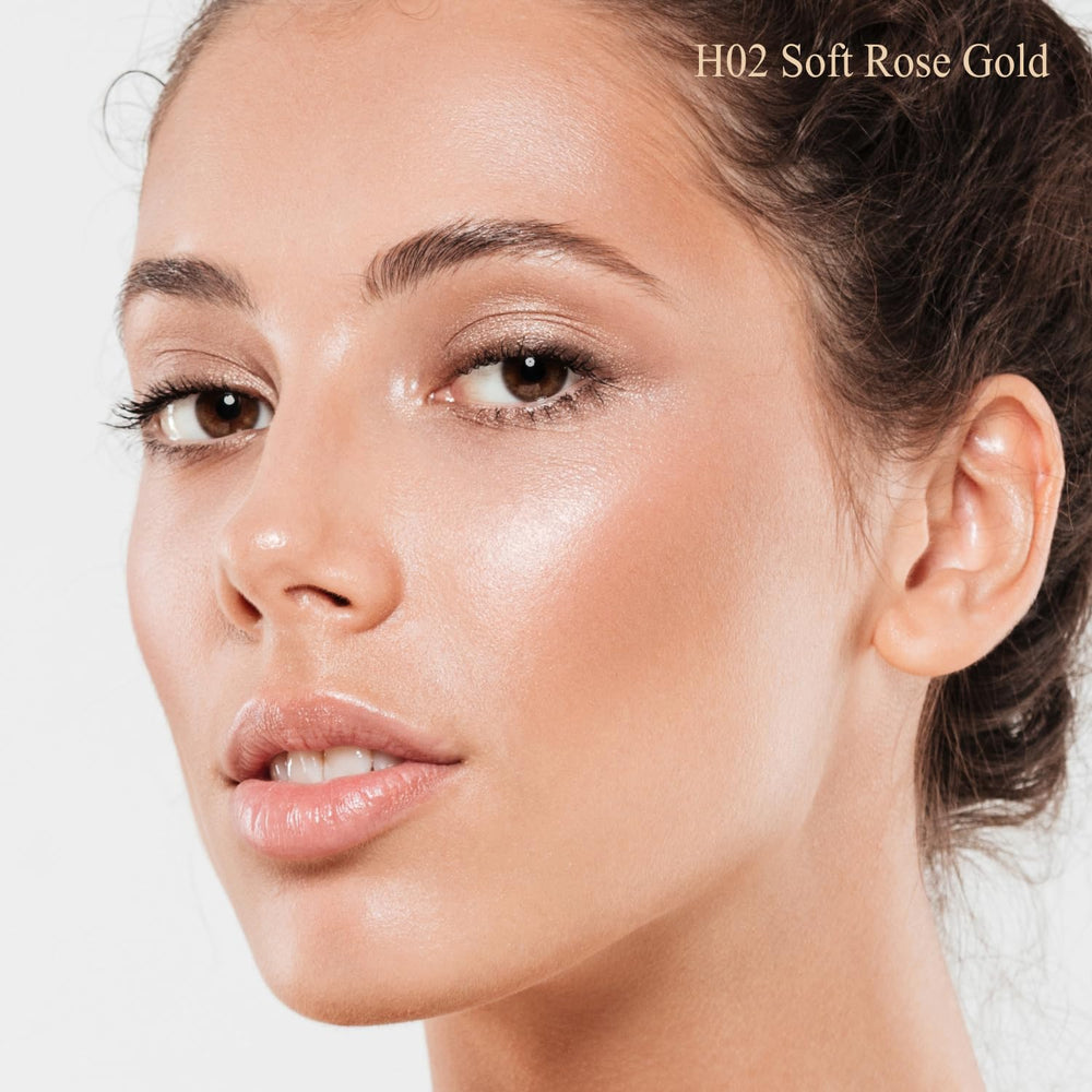 MYMERRY Dewy Highlighter Stick highlights the brow bone with subtle dimension.