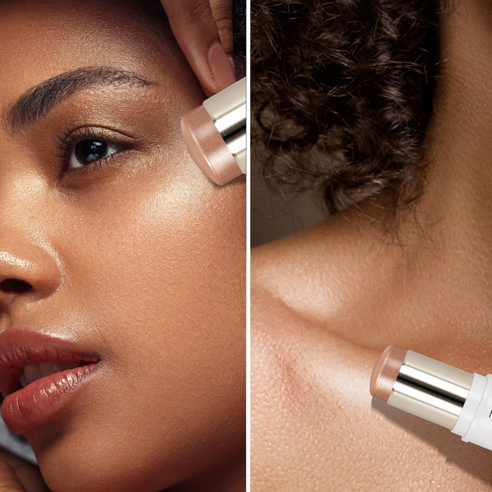 MYMERRY highlighter on shoulders for luminous skin texture