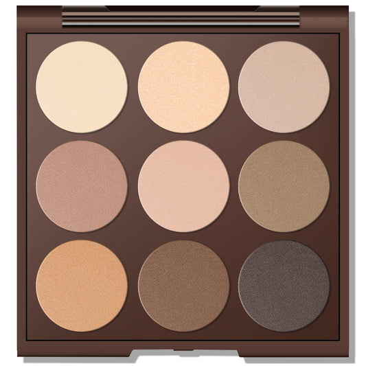 MYSTER ROSEY Neutral Eyeshadow Palette front view for natural everyday looks.