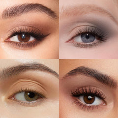 MYSTER ROSEY Neutral Eyeshadow Palette open with mirror for on-the-go touch-ups.