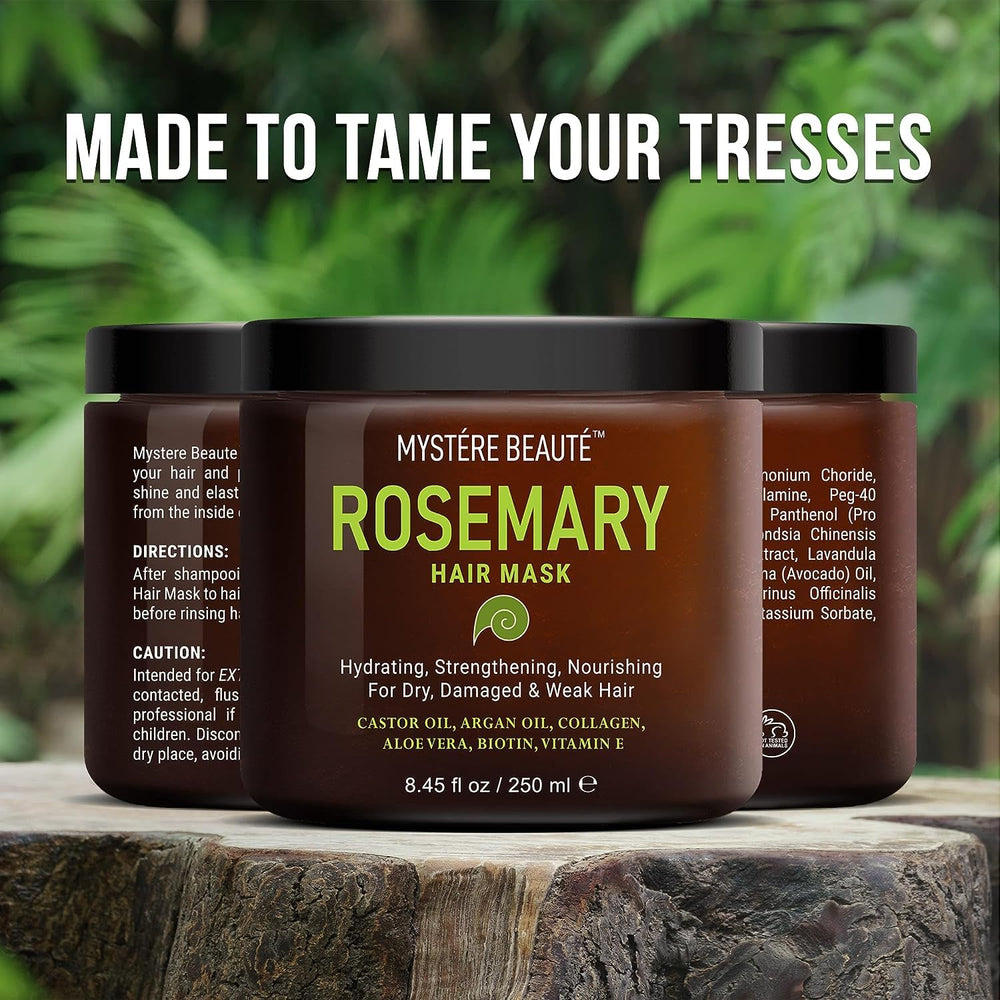 MYSTÉRE BEAUTÉ Rosemary Deep Conditioning ingredients highlight argan oil and biotin