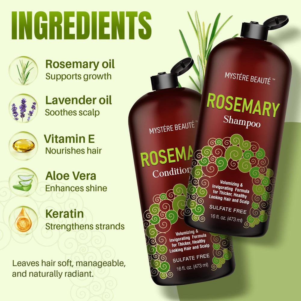 MYSTÉRE BEAUTÉ Rosemary Shampoo lather action close-up for hydrated scalp