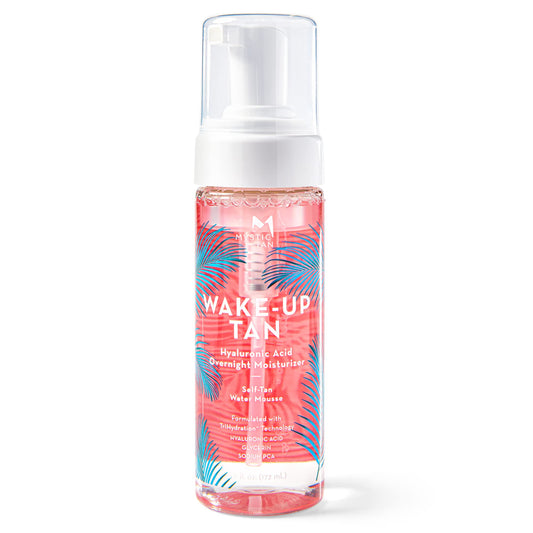 Mystic Tan Wake-Up Tan bottle with hydrating overnight formula for a natural glow.