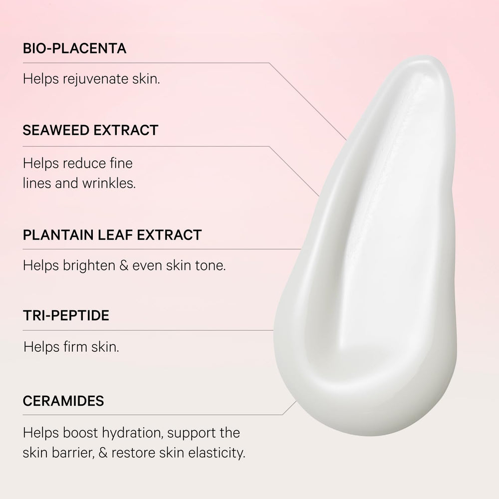 MZ SKIN Plant Stem Cells Serum glow close-up showing texture improvement.