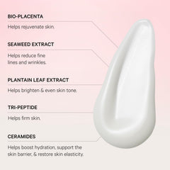 MZ SKIN Plant Stem Cells Serum glow close-up showing texture improvement.